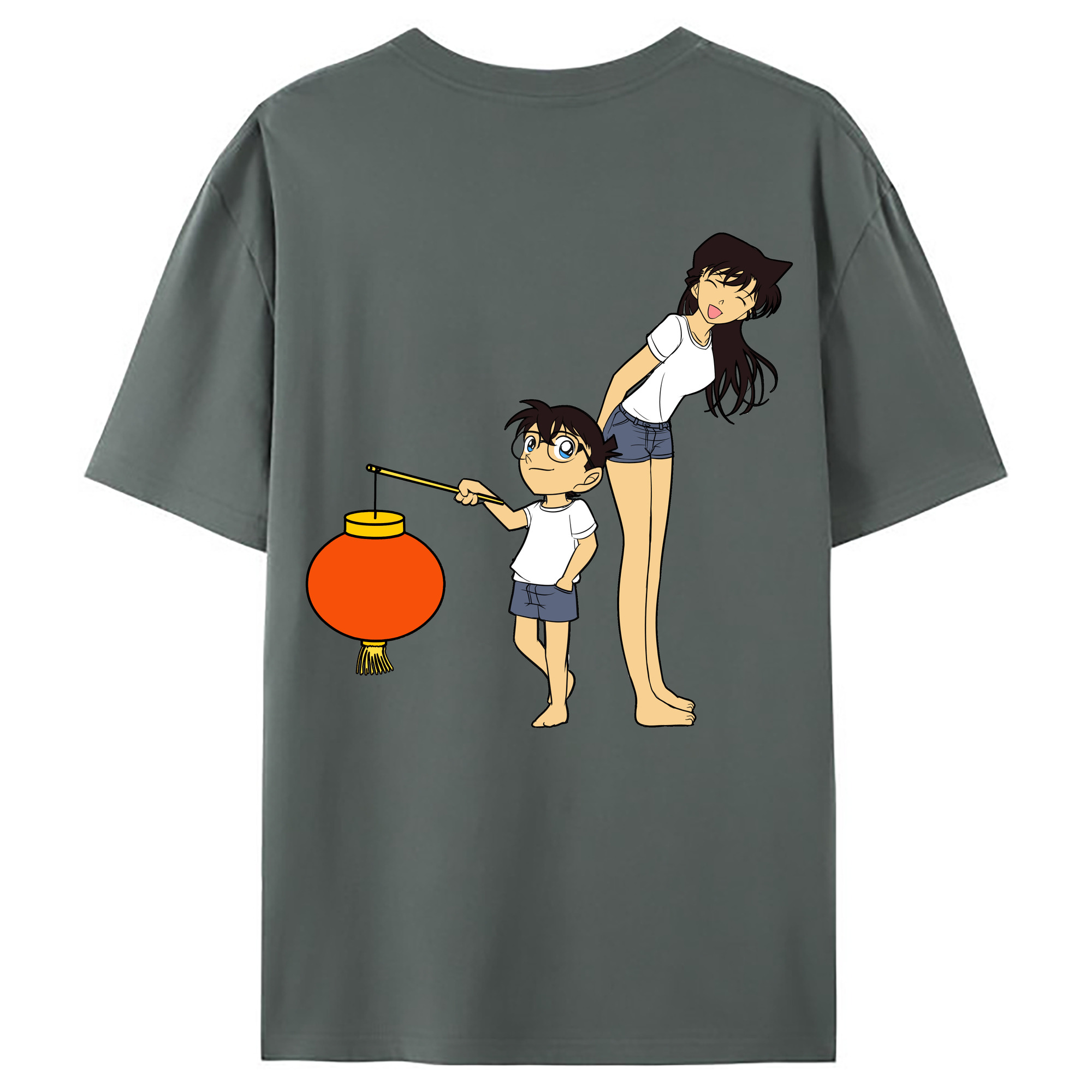 （画像用） 名探偵コナン 毛利 蘭 もうり らん、モーリ ラン Detective Conan Rachel Moore 綿100％ メンズ半袖Tシャツ（バックプリント） 通気性